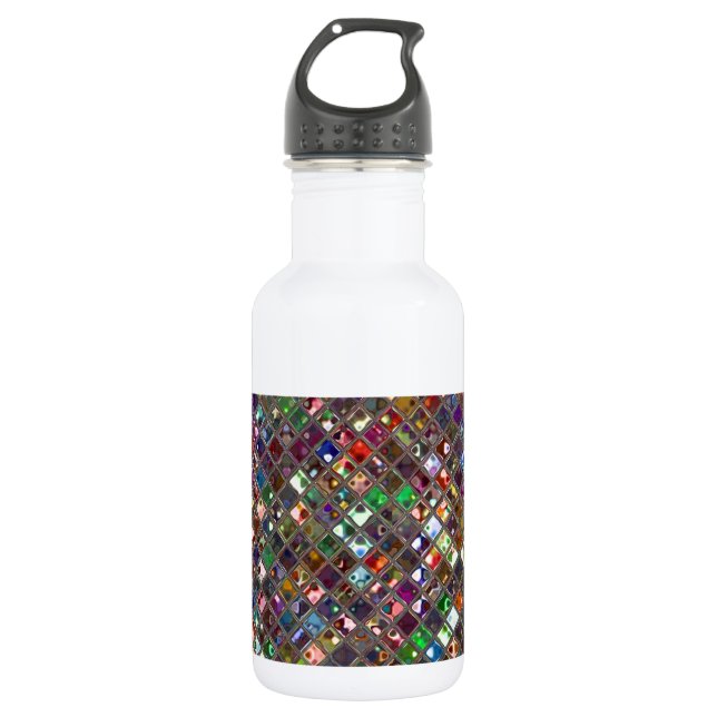 Glitz Tiles Multicoloured print 532 Ml Water Bottle (Front)