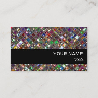 Glitz Tiles Multicoloured print black stripe Business Card