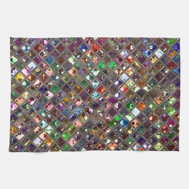 Glitz Tiles Multicoloured print kitchen towel (Horizontal)