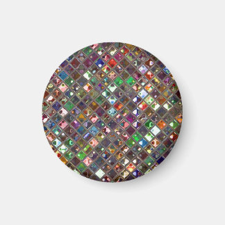 Glitz Tiles Multicoloured print magnet round