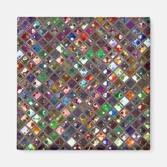 Glitz Tiles Multicoloured print magnet square (Front)