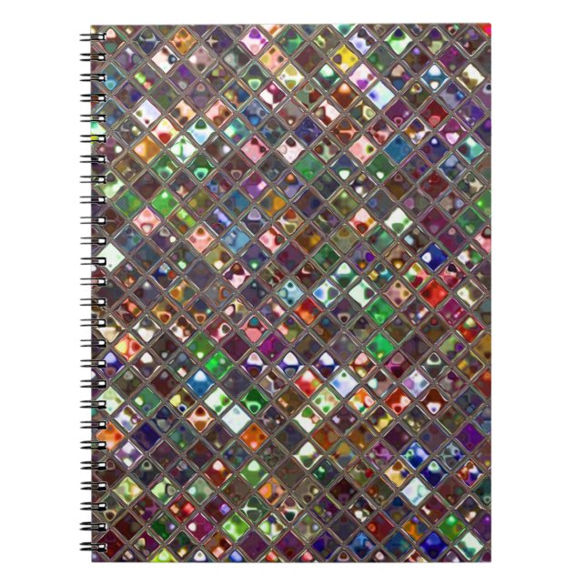 Glitz Tiles Multicoloured print notebook (Front)