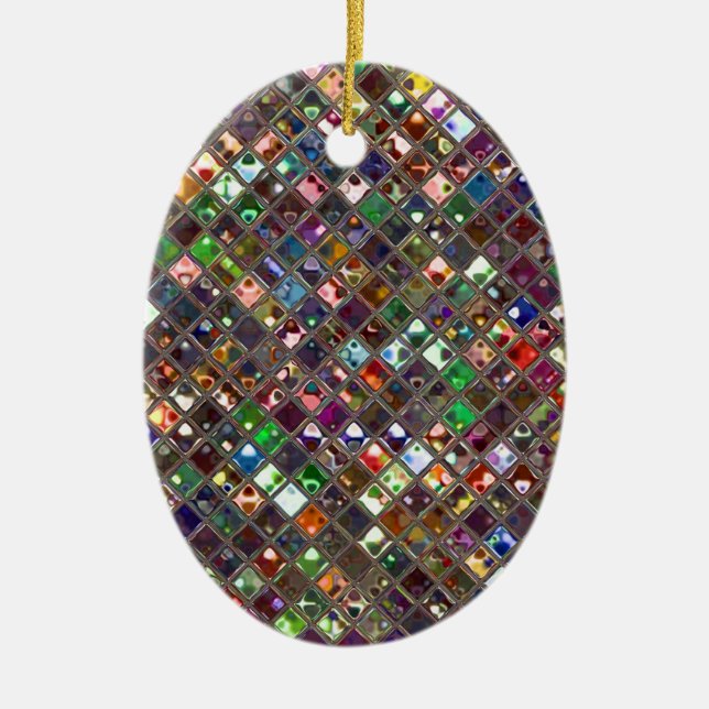Glitz Tiles Multicoloured print ornament oval (Front)