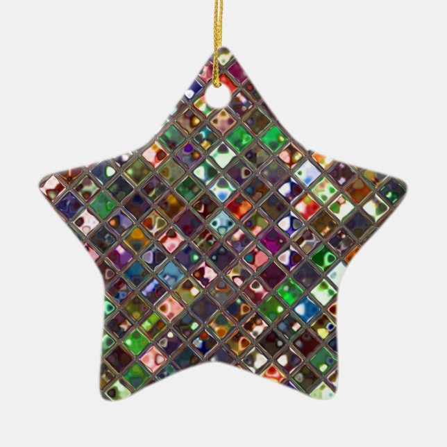 Glitz Tiles Multicoloured print ornament star (Front)