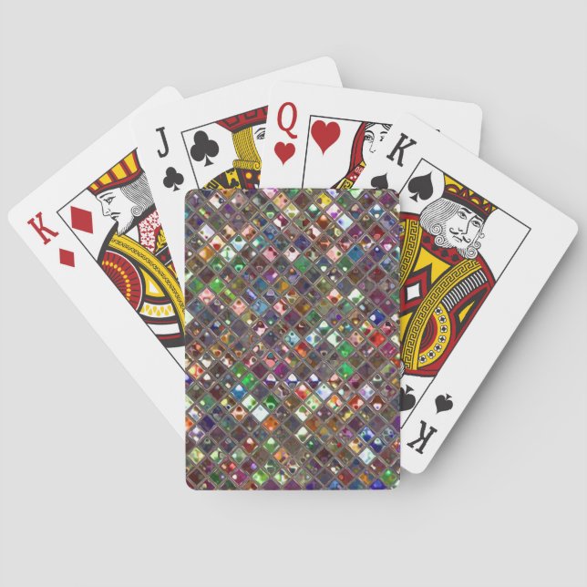 Glitz Tiles Multicoloured print playing cards (Back)