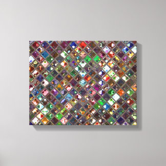 Glitz Tiles Multicoloured print wrapped canvas