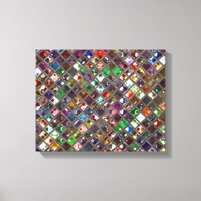 Glitz Tiles Multicoloured print wrapped canvas (Front)