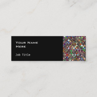Glitz Tiles Multicoloured side skinny black Mini Business Card