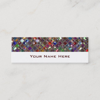 Glitz Tiles Multicoloured skinny white Mini Business Card