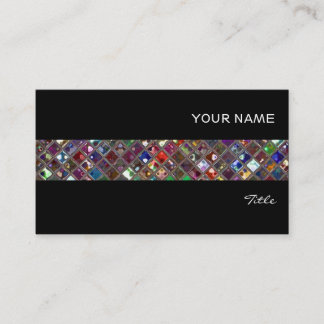Glitz Tiles Multicoloured tile stripe black Business Card