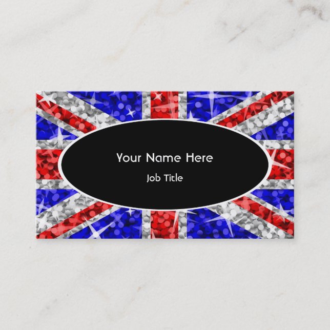Glitz UK Black Oval business card template (Front)