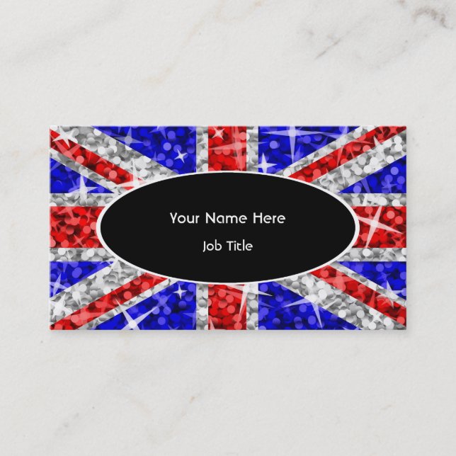 Glitz UK Black Oval business card template (Front)