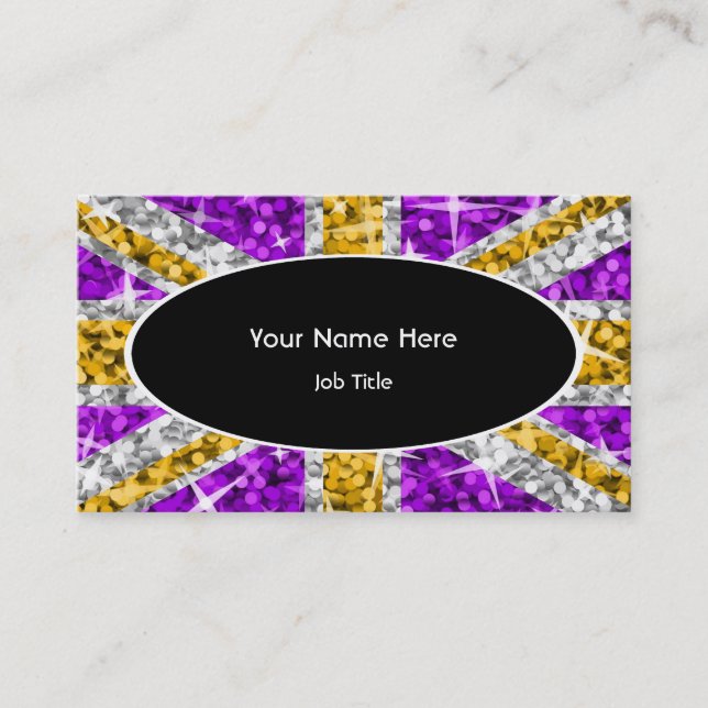 Glitz UK "Gold" black oval business card (Front)