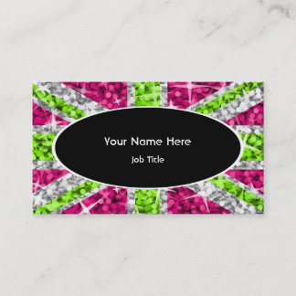Glitz UK Lime black oval business card template