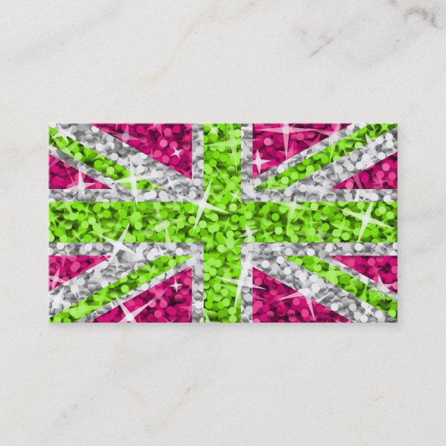 Glitz UK Lime business card template white (Front)
