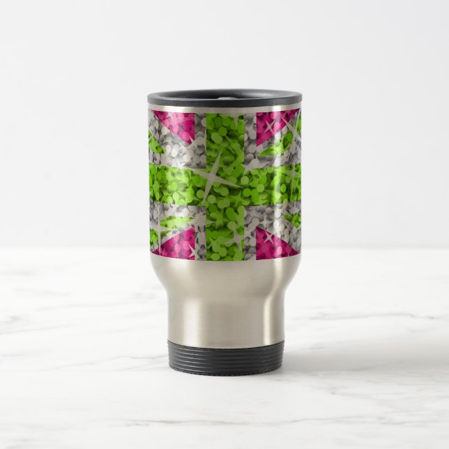 Glitz UK Lime Green  travel/commuter mug (Center)