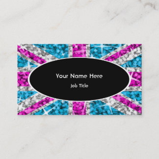 Glitz UK Pink black oval business card template