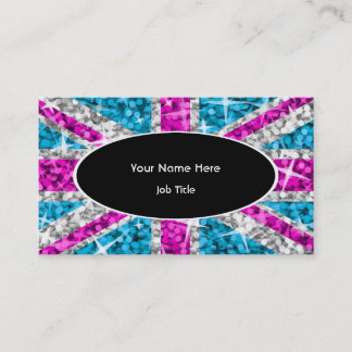Glitz UK Pink black oval business card template