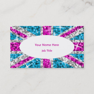 Glitz UK Pink white oval business card template