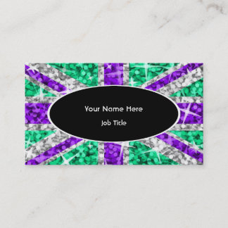 Glitz UK Purple black oval business card