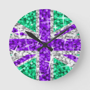 Glitz UK Purple clock round