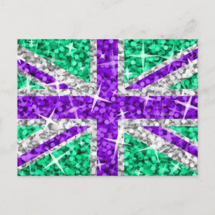 Glitz UK Purple postcard