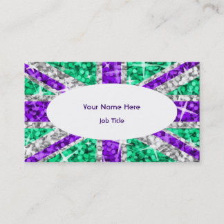 Glitz UK Purple white oval business card
