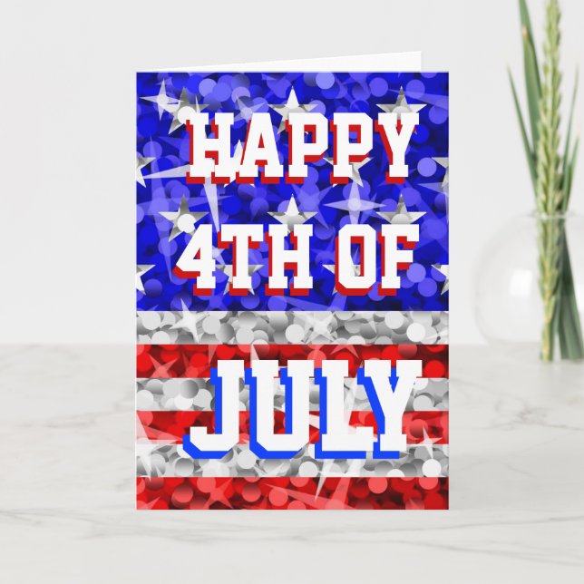 Glitz USA 'Happy 4th of July' greetings card (Front)