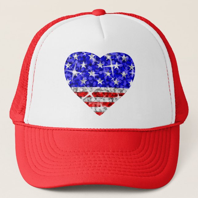 Glitz USA Heart trucker hat (Front)