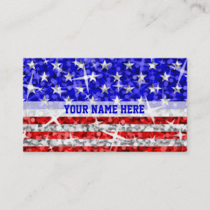 Glitz USA stripe business card template white