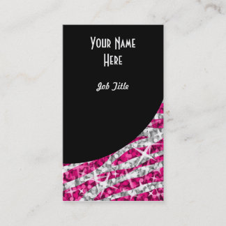 Glitz Zebra Pink Black Curve portrait Business Card