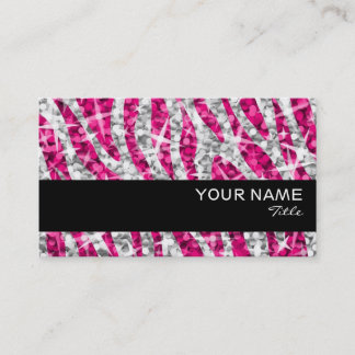 Glitz Zebra Pink business card black stripe