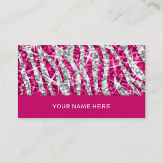 Glitz Zebra Pink business card pink