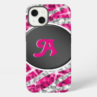 Glitz Zebra Pink monogram black