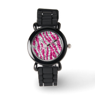 Glitz Zebra Pink print watch