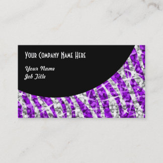 Glitz Zebra Purple Black Curve business card