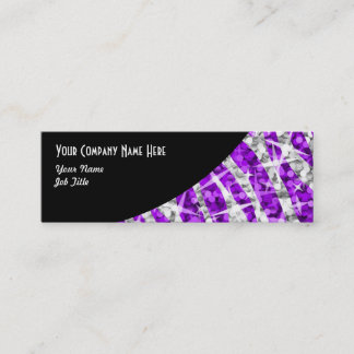 Glitz Zebra Purple Black Curve skinny Mini Business Card