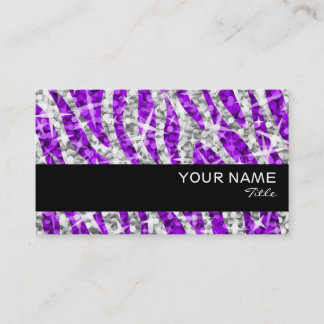 Glitz Zebra Purple business card black stripe