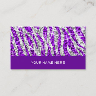 Glitz Zebra Purple business card purple