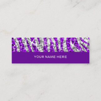 Glitz Zebra Purple business card skinny purple