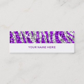 Glitz Zebra Purple business card skinny white