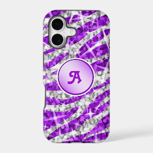 Glitz Zebra Purple monogram iPhone case purple
