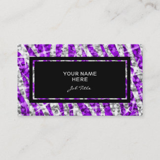 Glitz Zebra Purple rectangle business card black