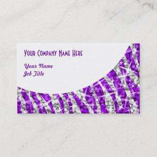 Glitz Zebra Purple White Curve business card