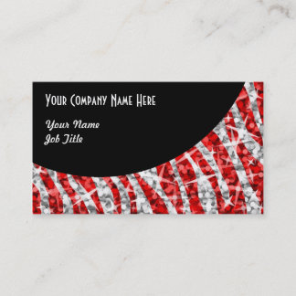 Glitz Zebra Red black curve business card