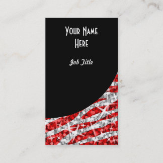 Glitz Zebra Red black curve portrait Business Card
