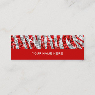 Glitz Zebra Red business card skinny pink