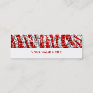 Glitz Zebra Red business card skinny white