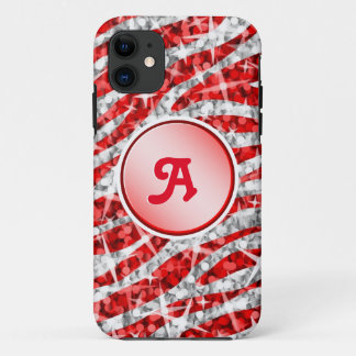 Glitz Zebra Red monogram iPhone red Case-Mate iPhone Case