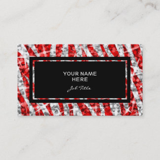 Glitz Zebra Red rectangle business card black